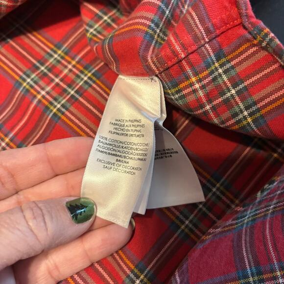 Ralph Lauren 2XB Red Tartan Plaid Button Down Shirt Long Sleeve Cotton - Picture 6 of 6